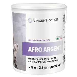 VINCENT DECOR AFRO ARGENT фактура мелкого песка с серебристым эффектом